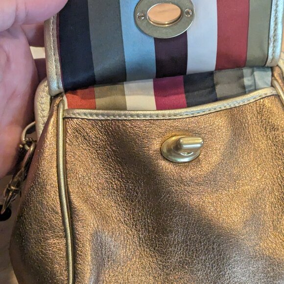 Coach Legacy 65th Anniversary Metallic Gold Leather Wristlet - Picture 5 of 5